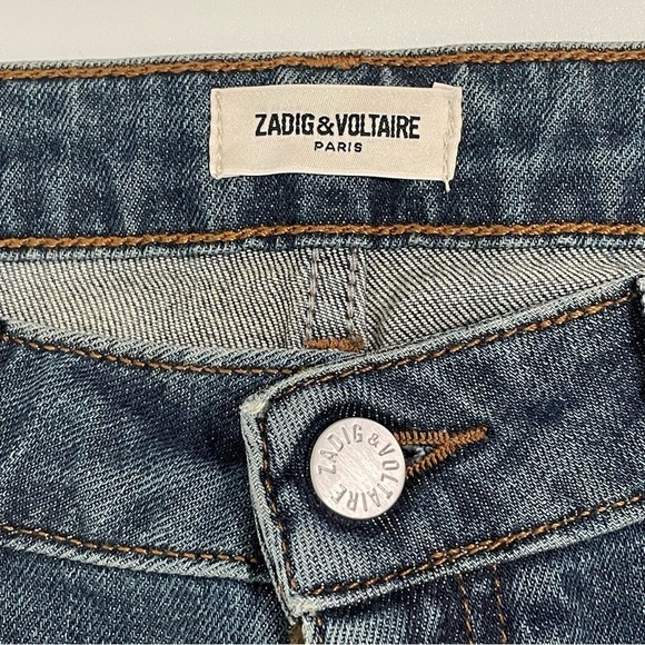 Zadig & Voltaire Eva Use Studded Pocket Distressed Slim Fit Jeans 28 - Picture 14 of 16
